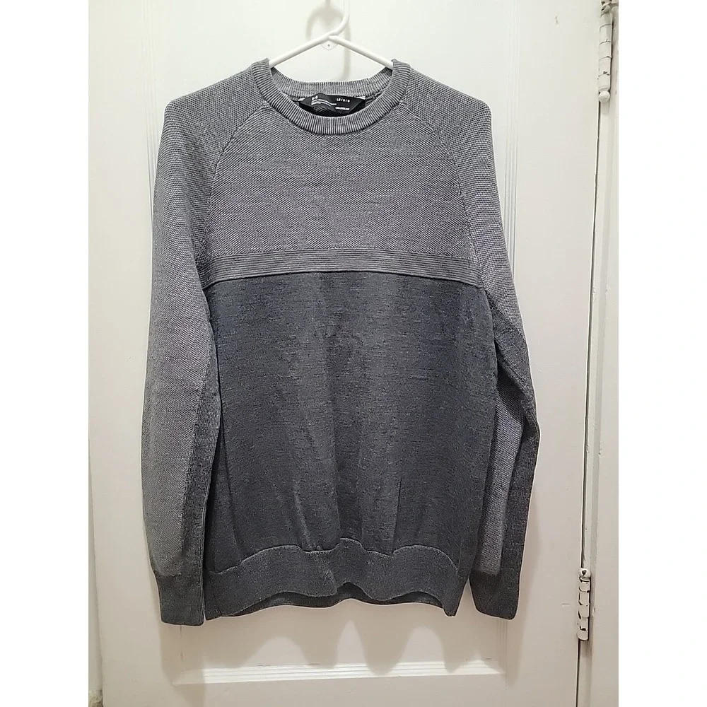 Under Armour Knit Sweater Men's Size L Gray Long Sleeve Pull Over Cold Gear